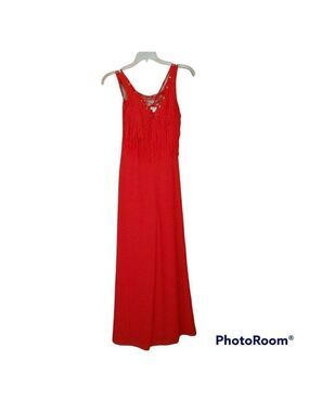 Soieblu Red Jumpsuit Sexy Disco Small Valentines Day